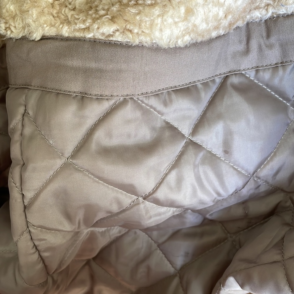 🚫 SOLD LBD Laundry by Design Utility Jacket with Faux Fur Hood Tan S - Picture 15 of 15